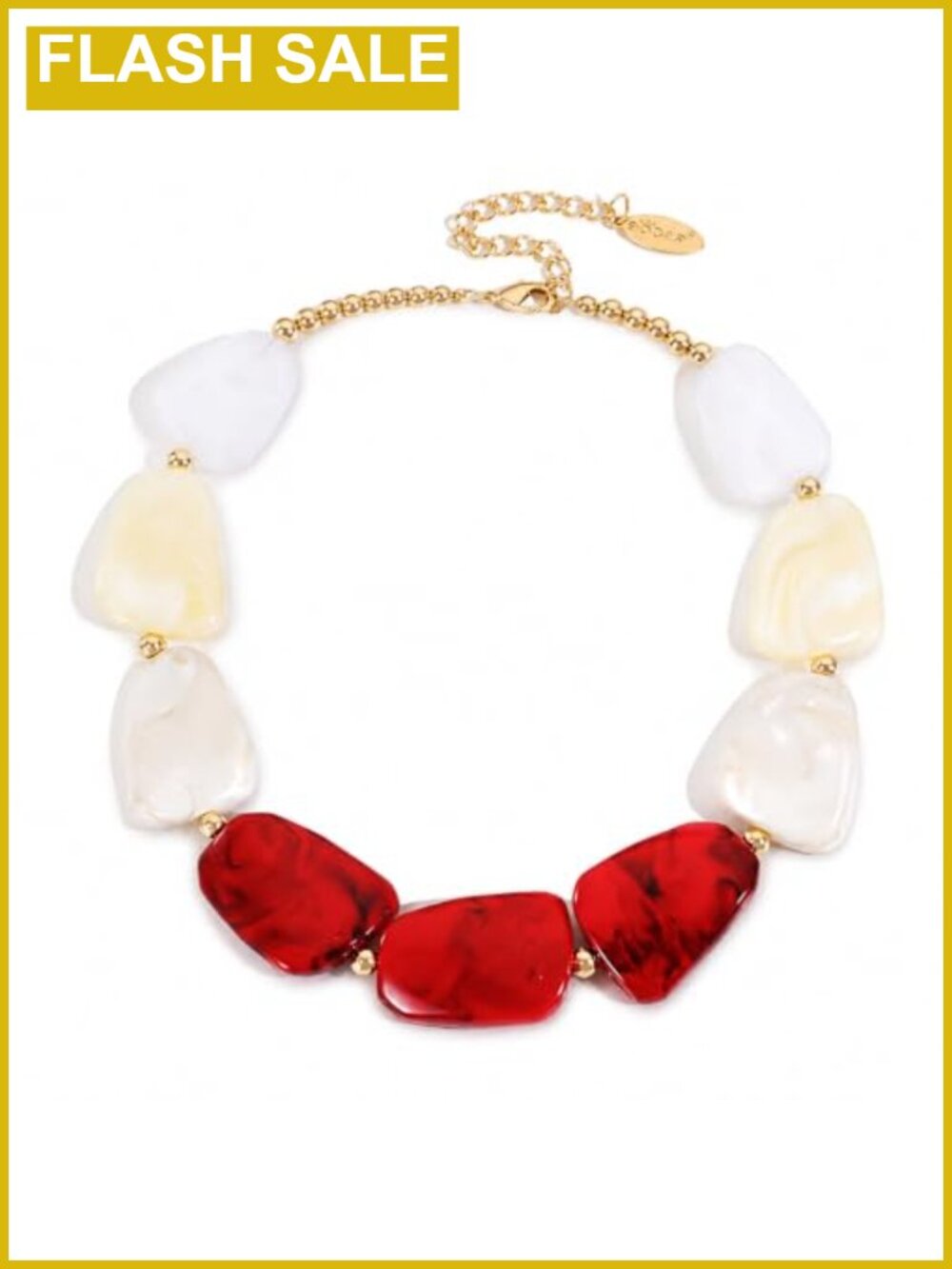 Chunky Bead Strand Necklace Adjustable Statement Jewelry for Women